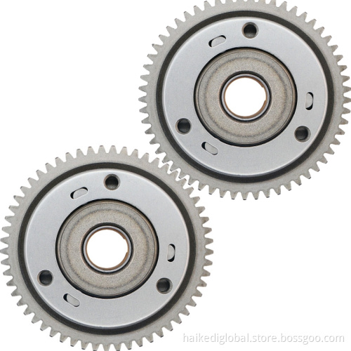 Motorcycle starting disc gear